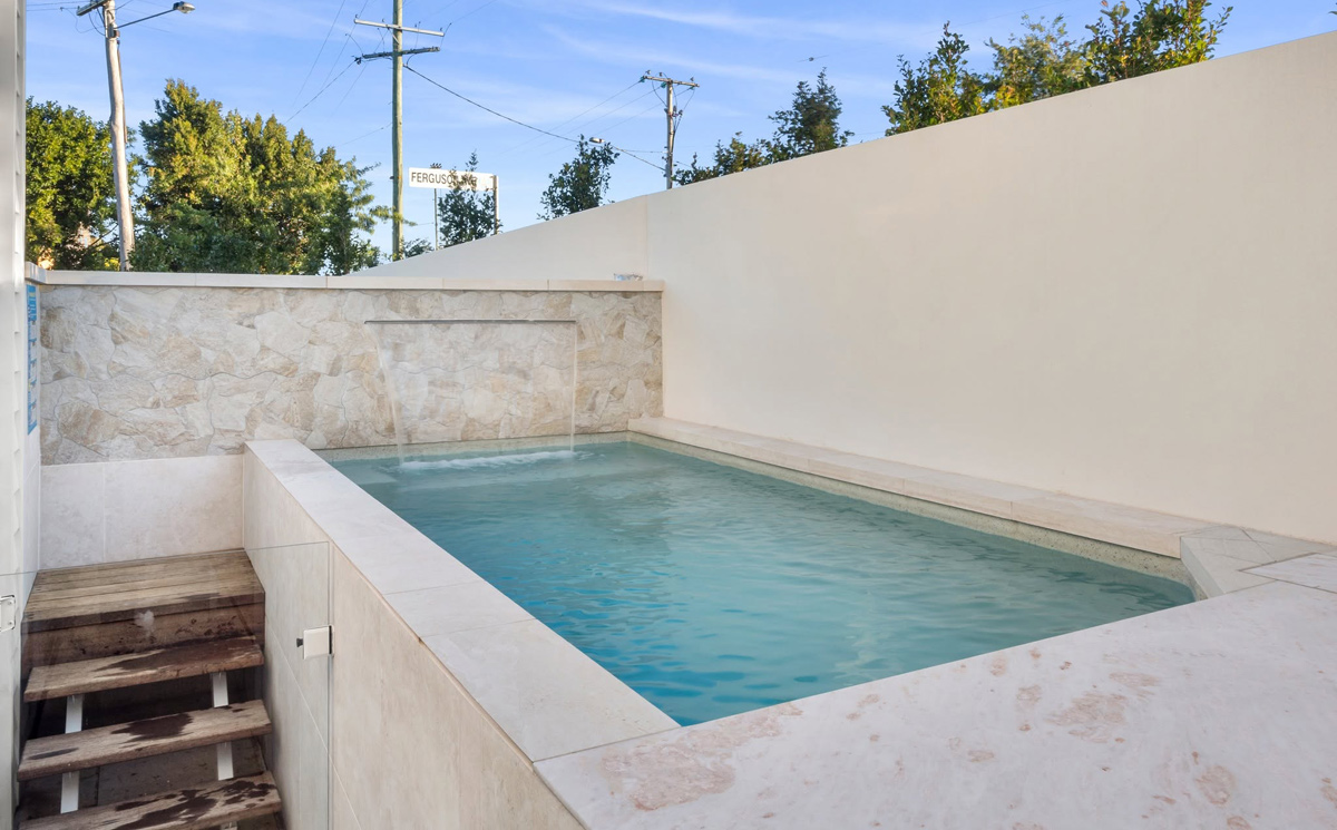 Plunge pool with modern surrounds
