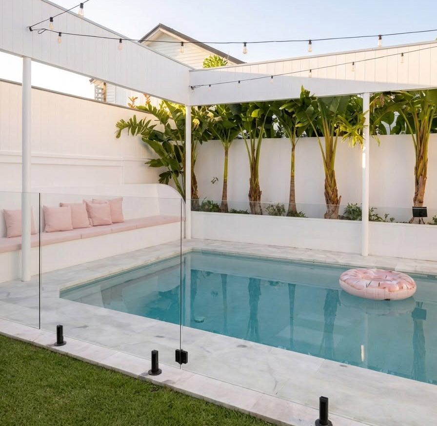 Plunge pool with modern surrounds