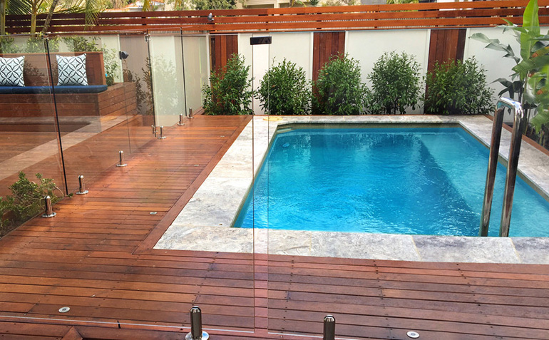Plunge pool with timber decking