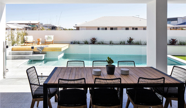 Pool with sun deck
