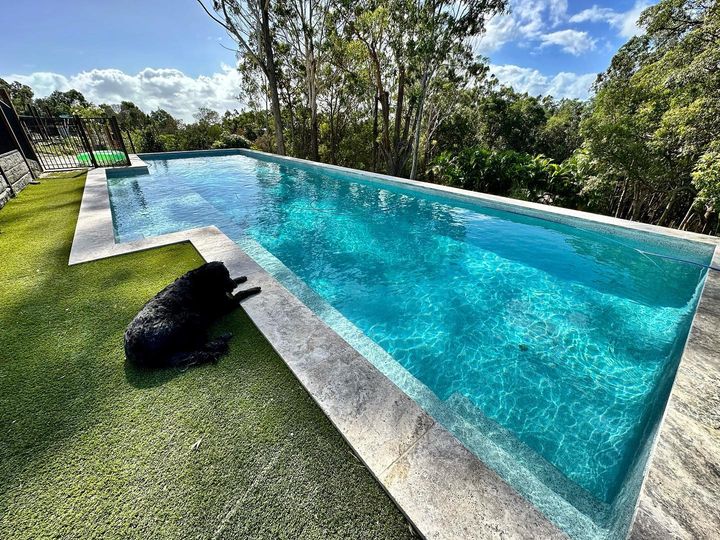 Retaining wall pool on sloping block